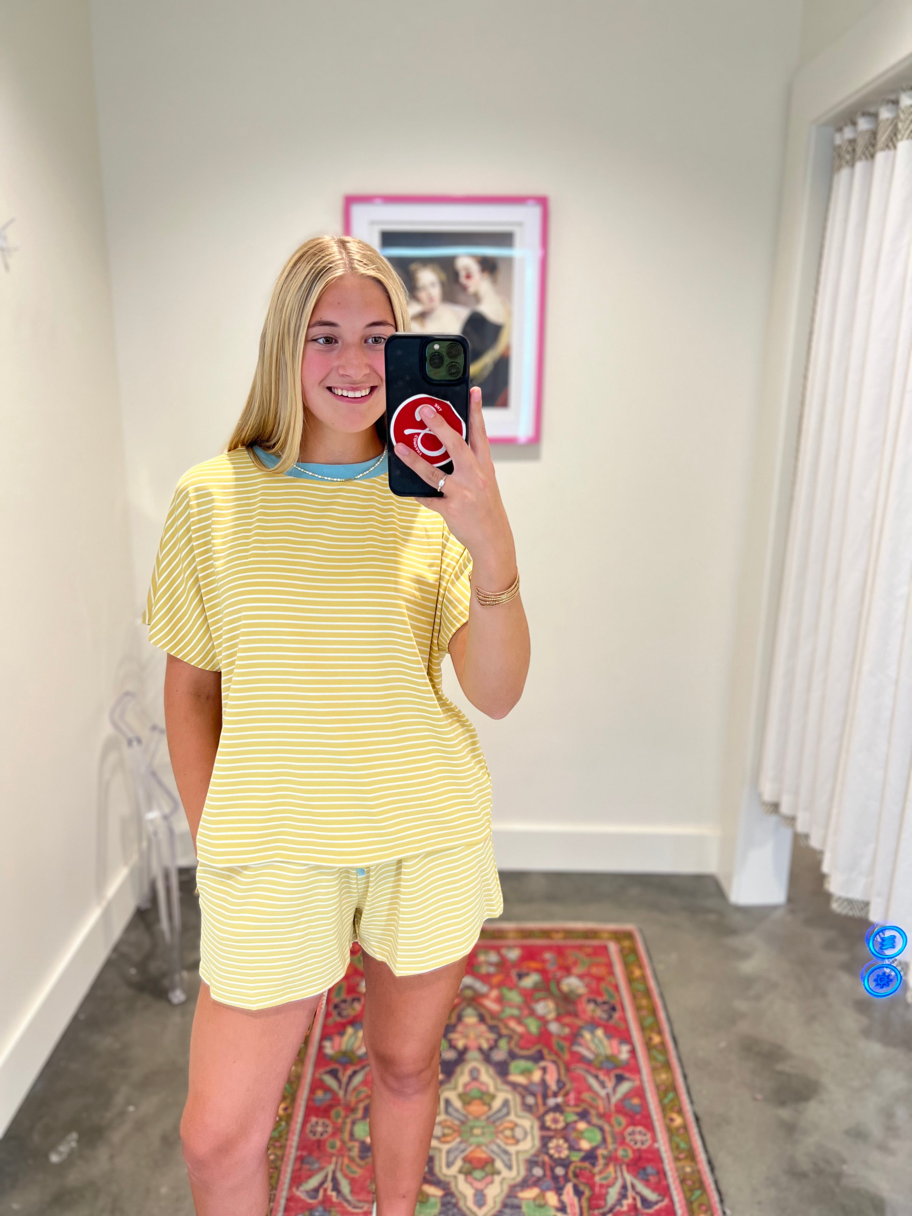 Brielle Stripe Shorts Set