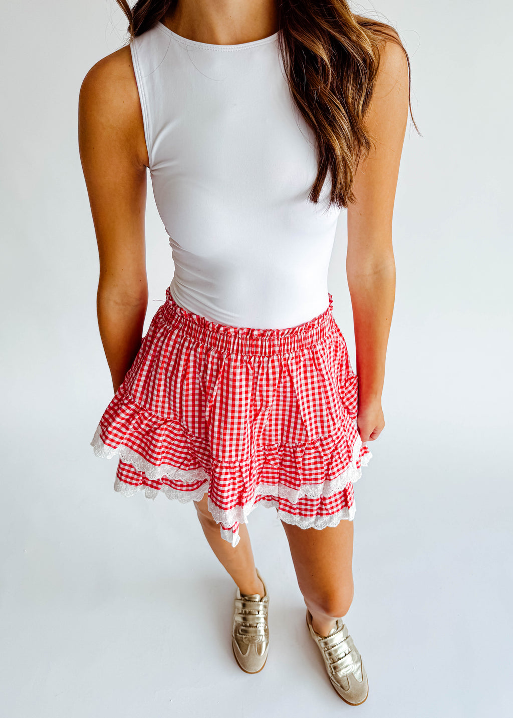 Sophie Gingham Ruffle Skort