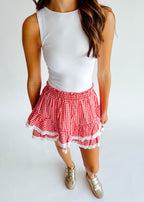 Sophie Gingham Ruffle Skort