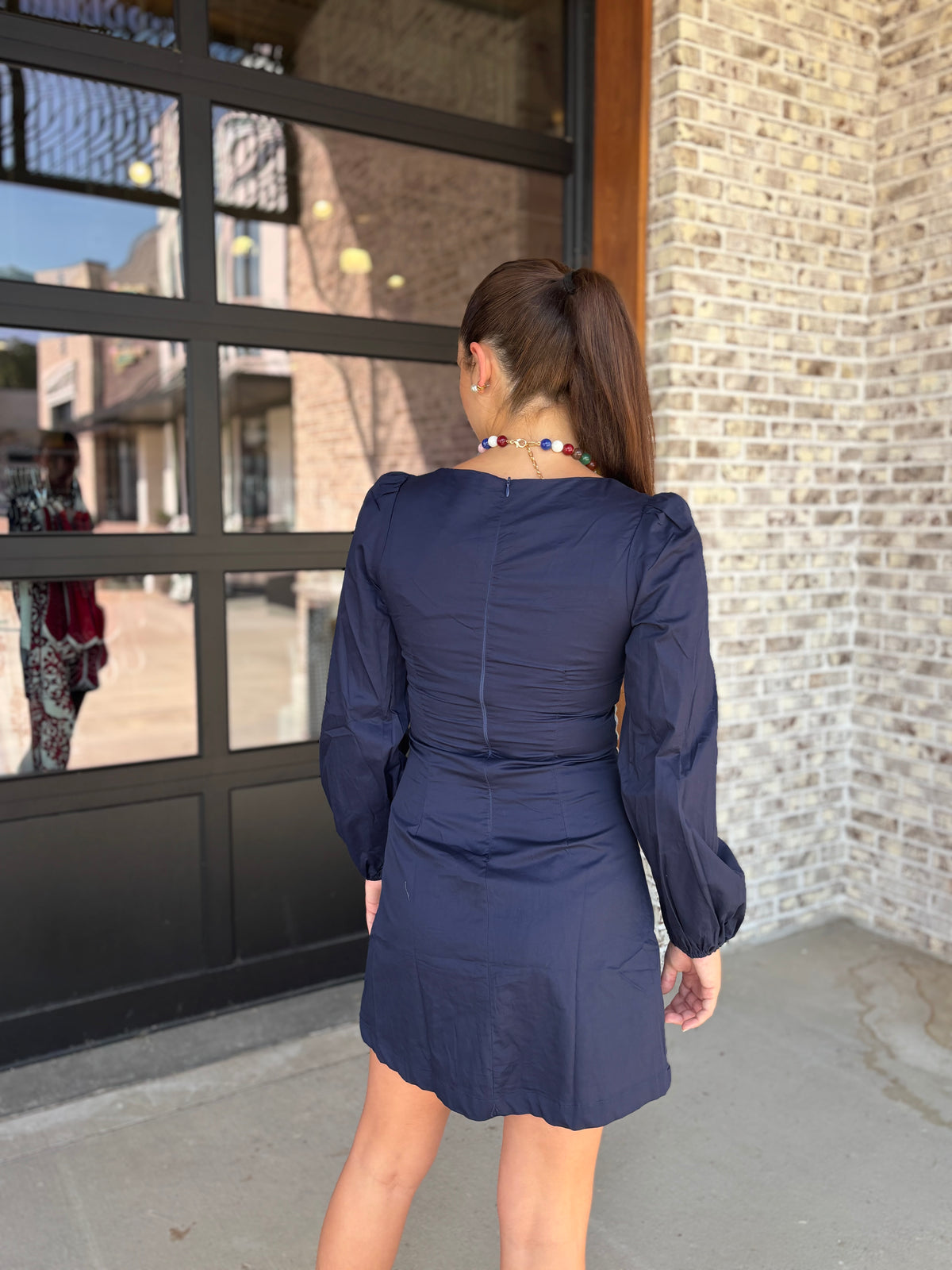 Clara Embroidered Puff Sleeve Dress