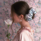 Satin Pillow Scrunchies in Toile in Bloom
