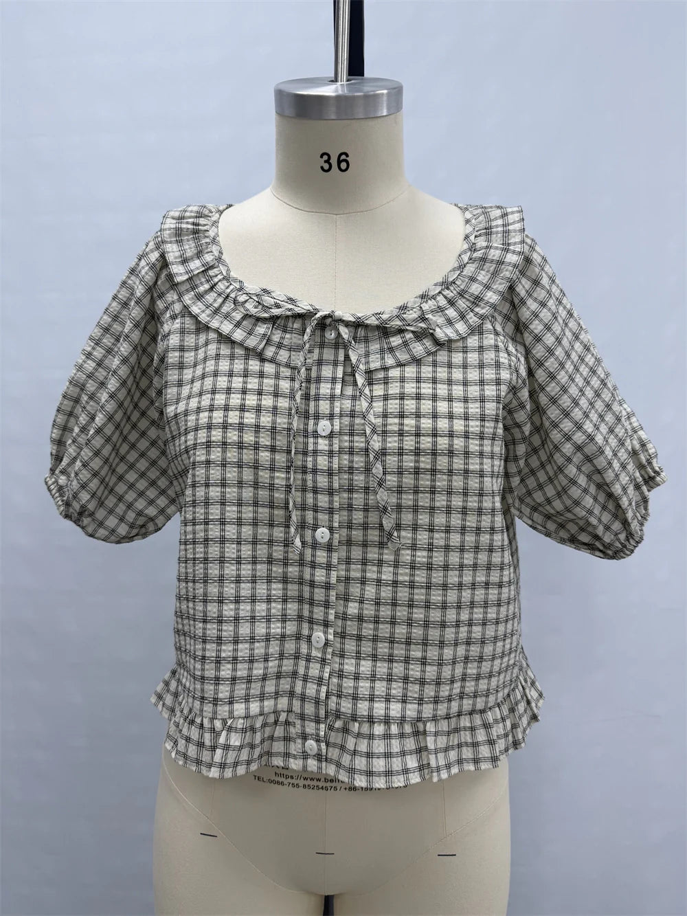 Ellie Textured Cotton Ruffle Top