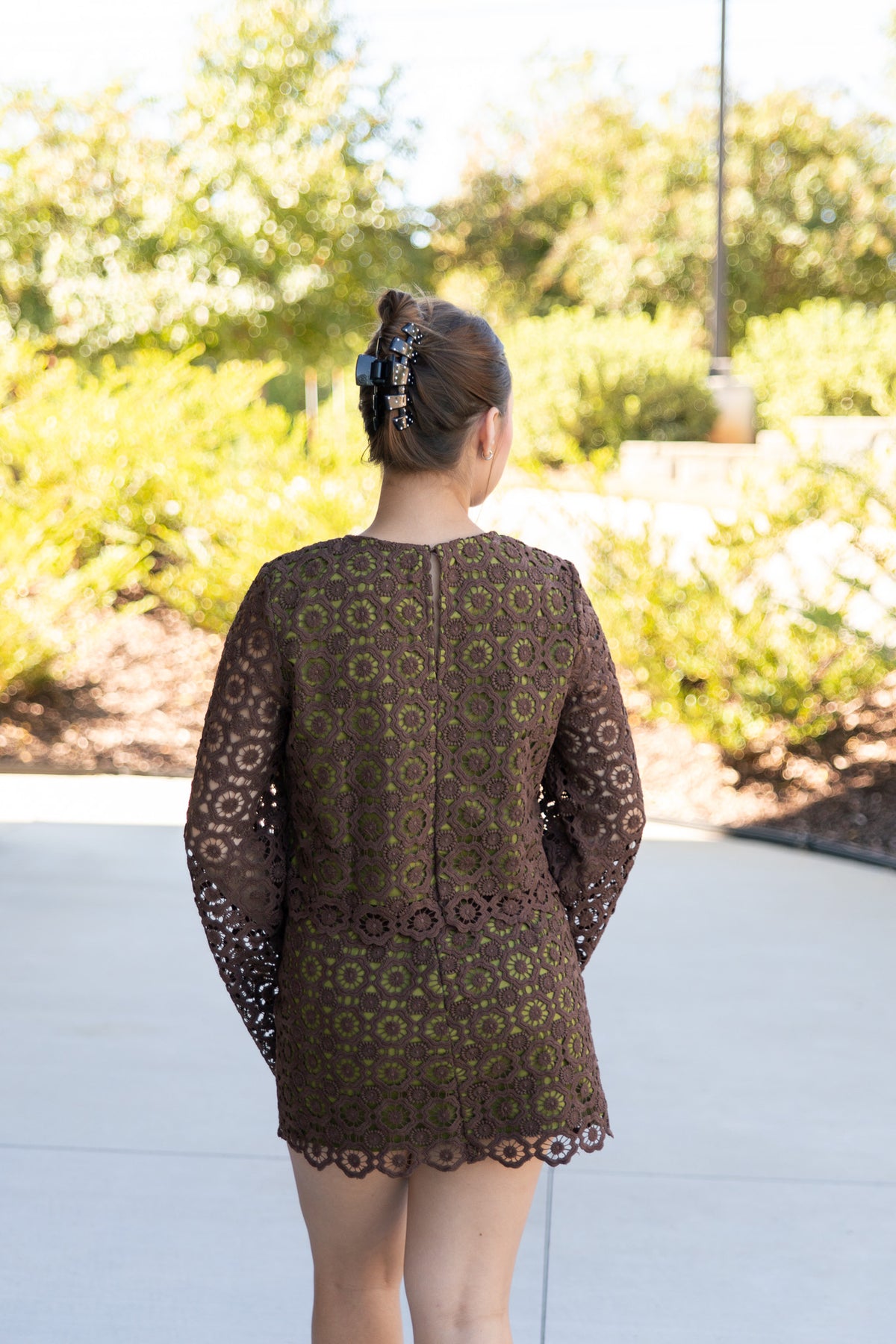 Callie Crochet Lace Long Sleeve Top