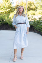 Gia Striped Maxi Shirt Dress