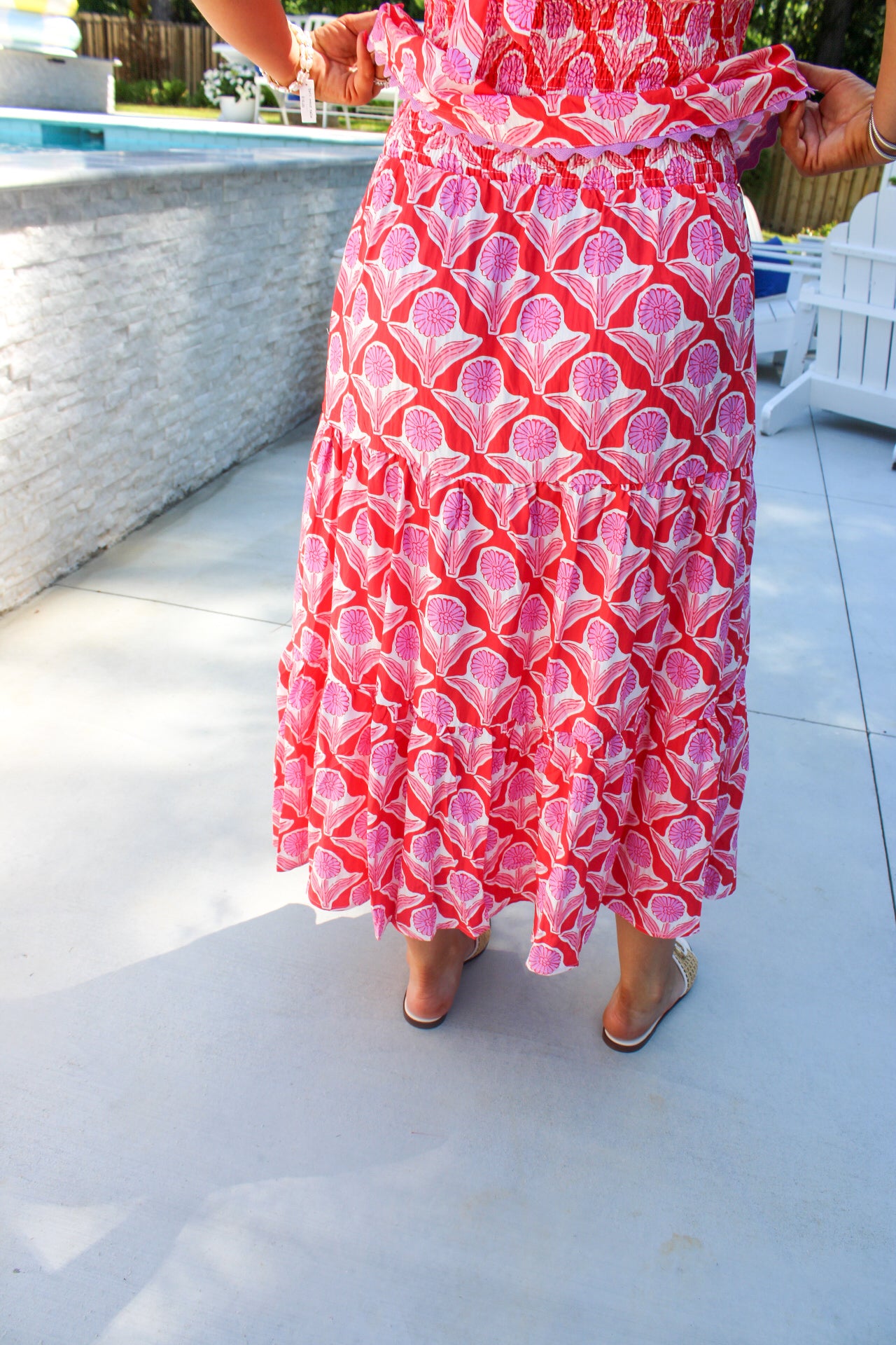 Bright Block Print Maxi Skirt