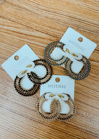 Beaded Bar Hoop Earring