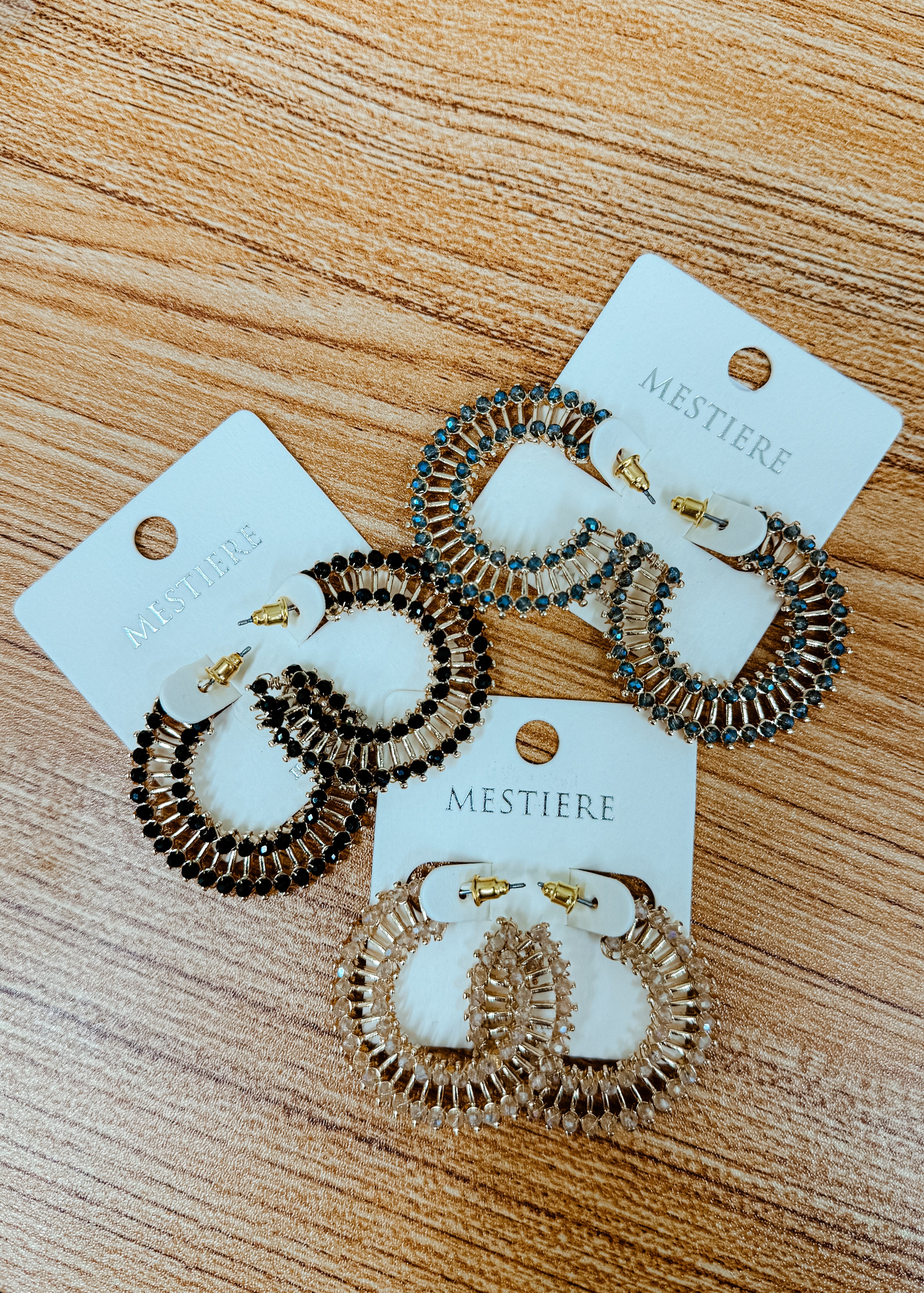 Beaded Bar Hoop Earring