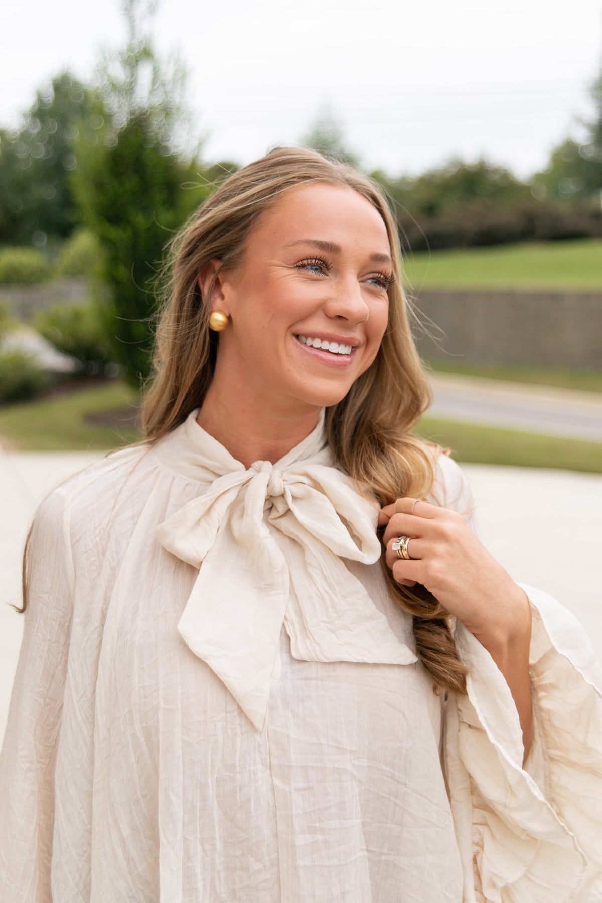 Tiffany Tie Neck Ruffle Blouse