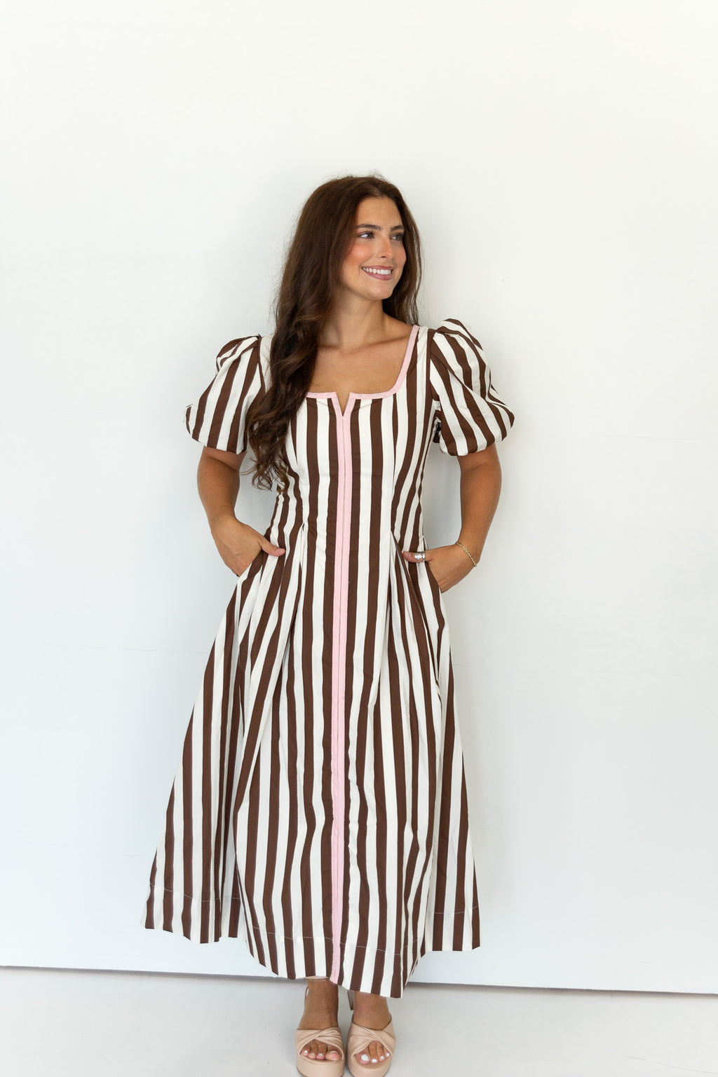 Melanie Striped Midi Dress