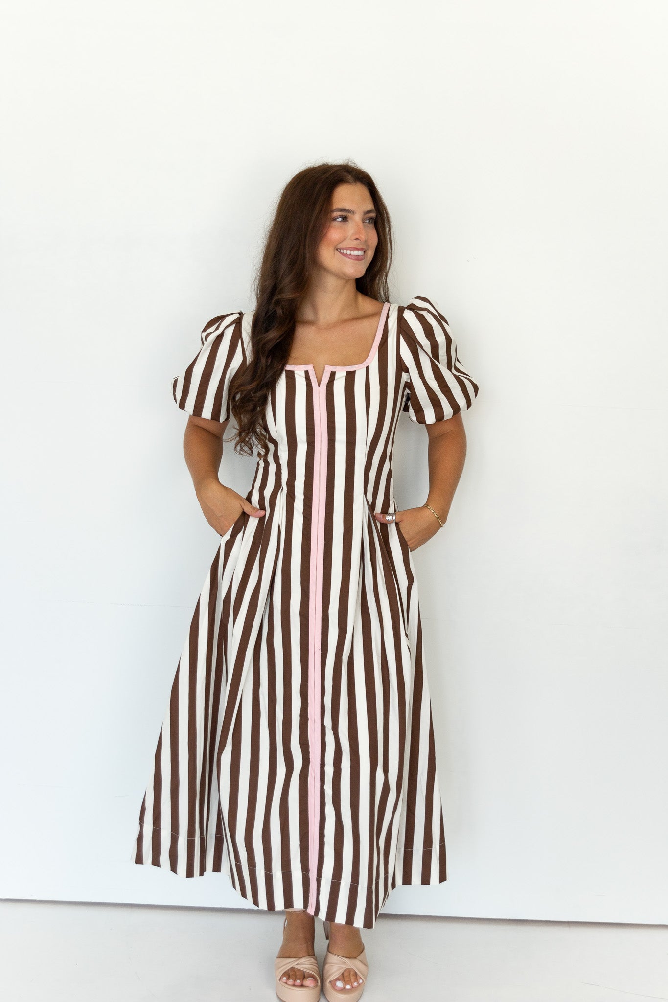 Melanie Striped Midi Dress