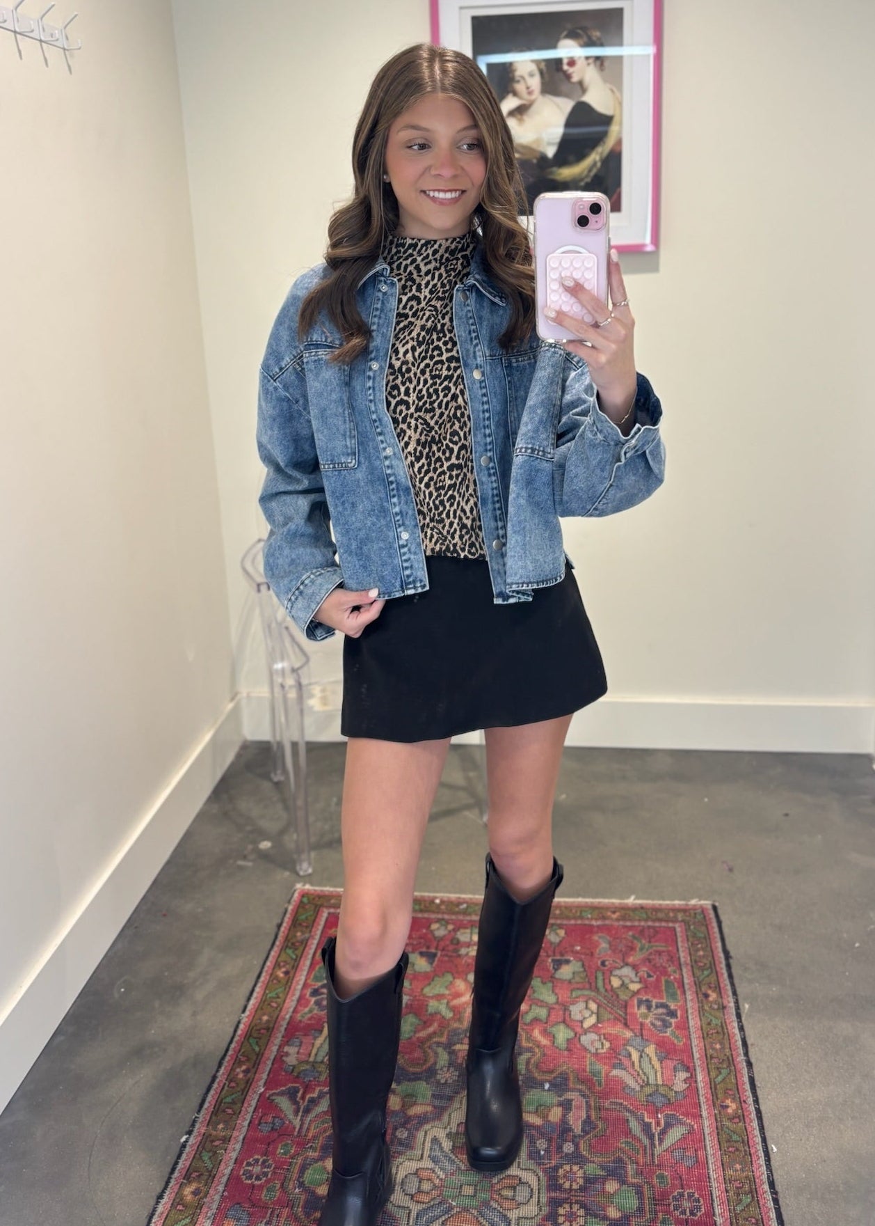 Leopard Print Dolman Sleeve Top