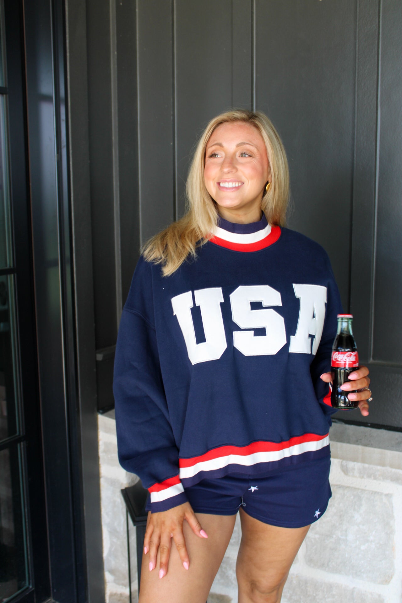 USA Contrast Trim Sweatshirt
