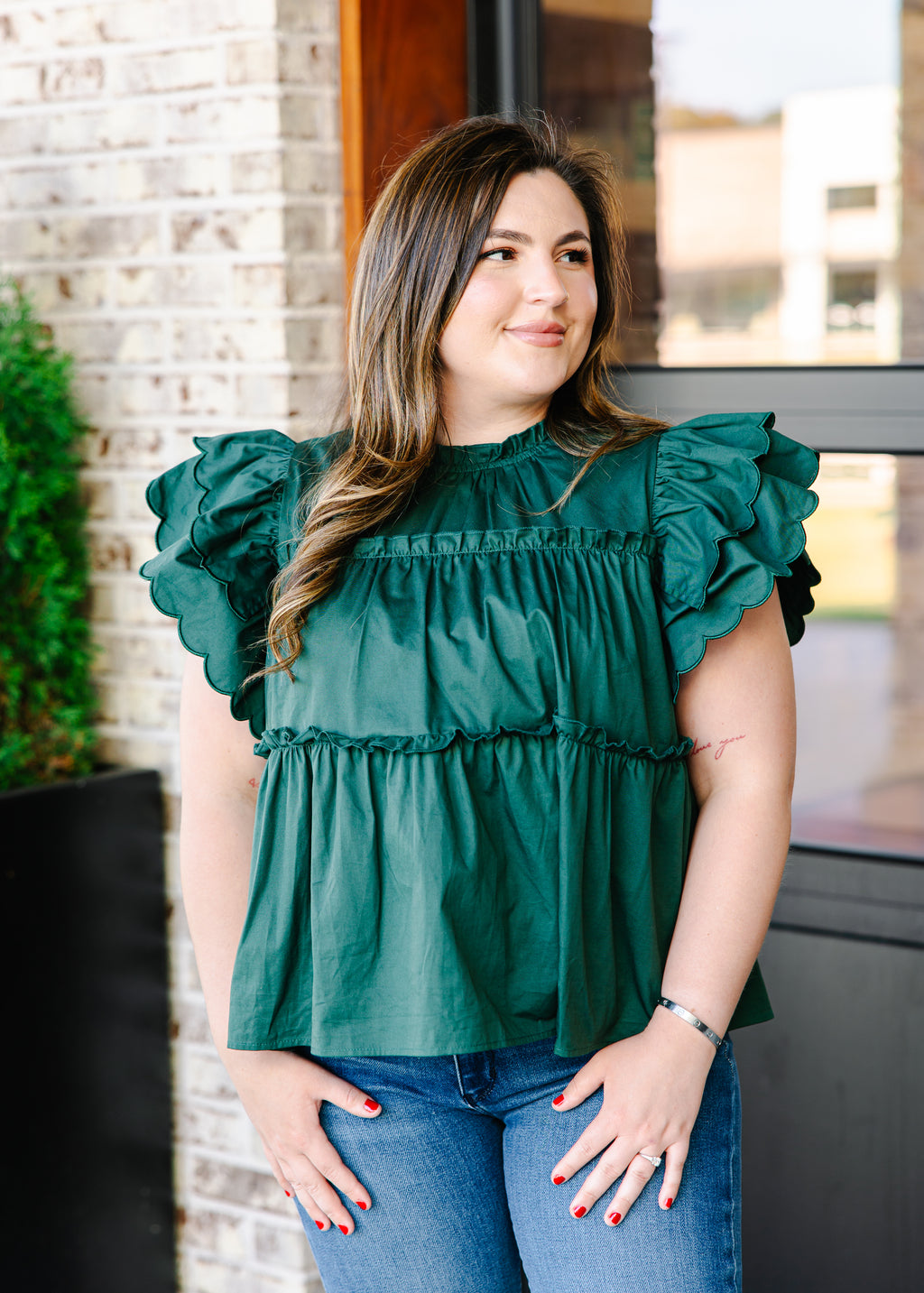 Aurora Ruffle Sleeve Top