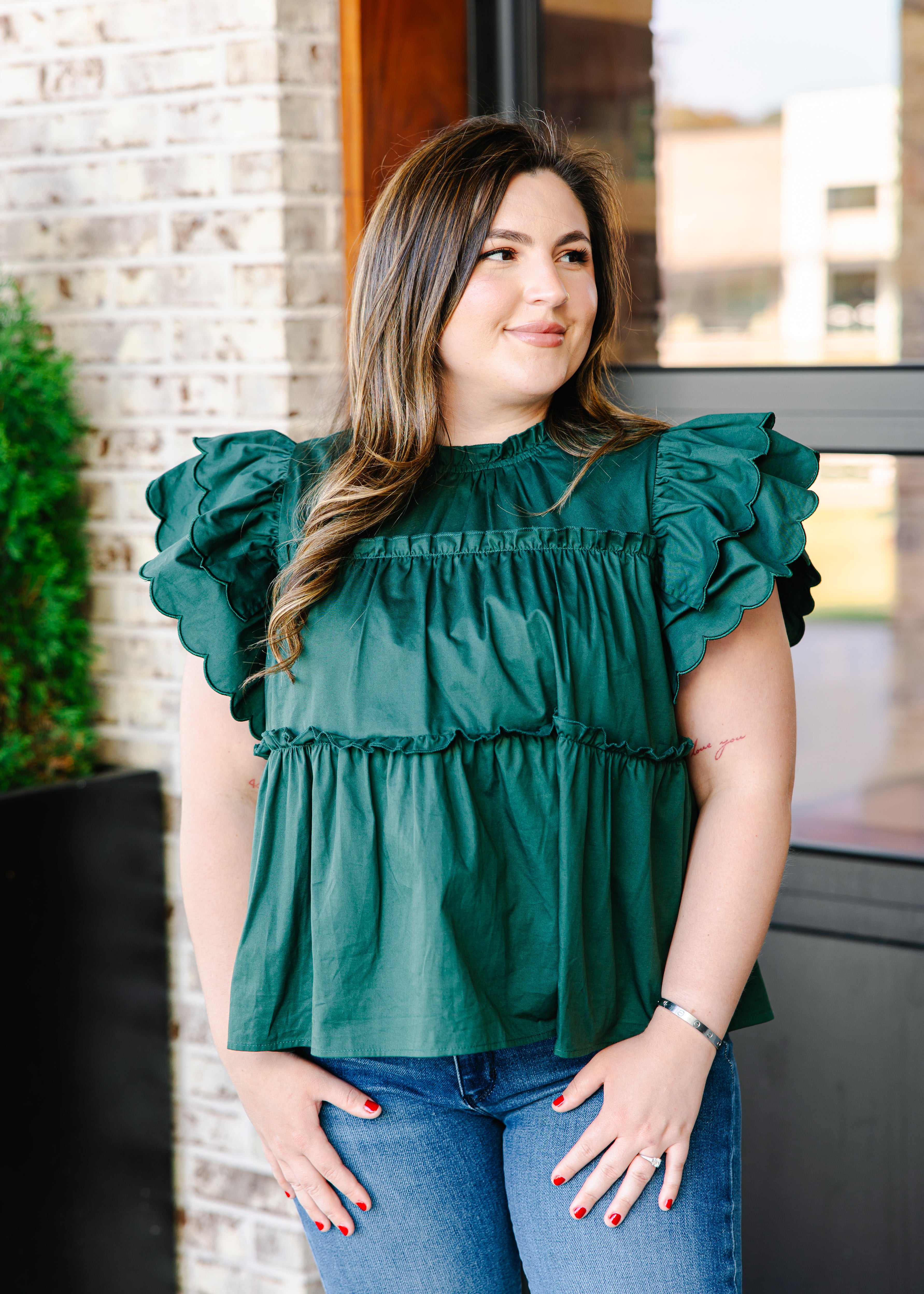 Aurora Ruffle Sleeve Top