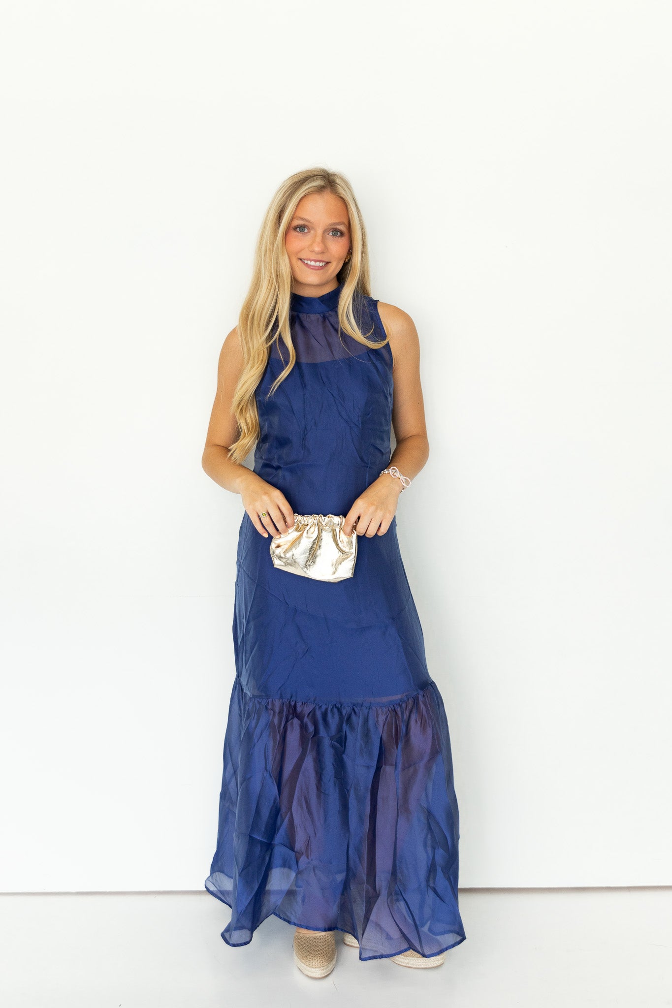 Evie High Neck Sheer Maxi Dress