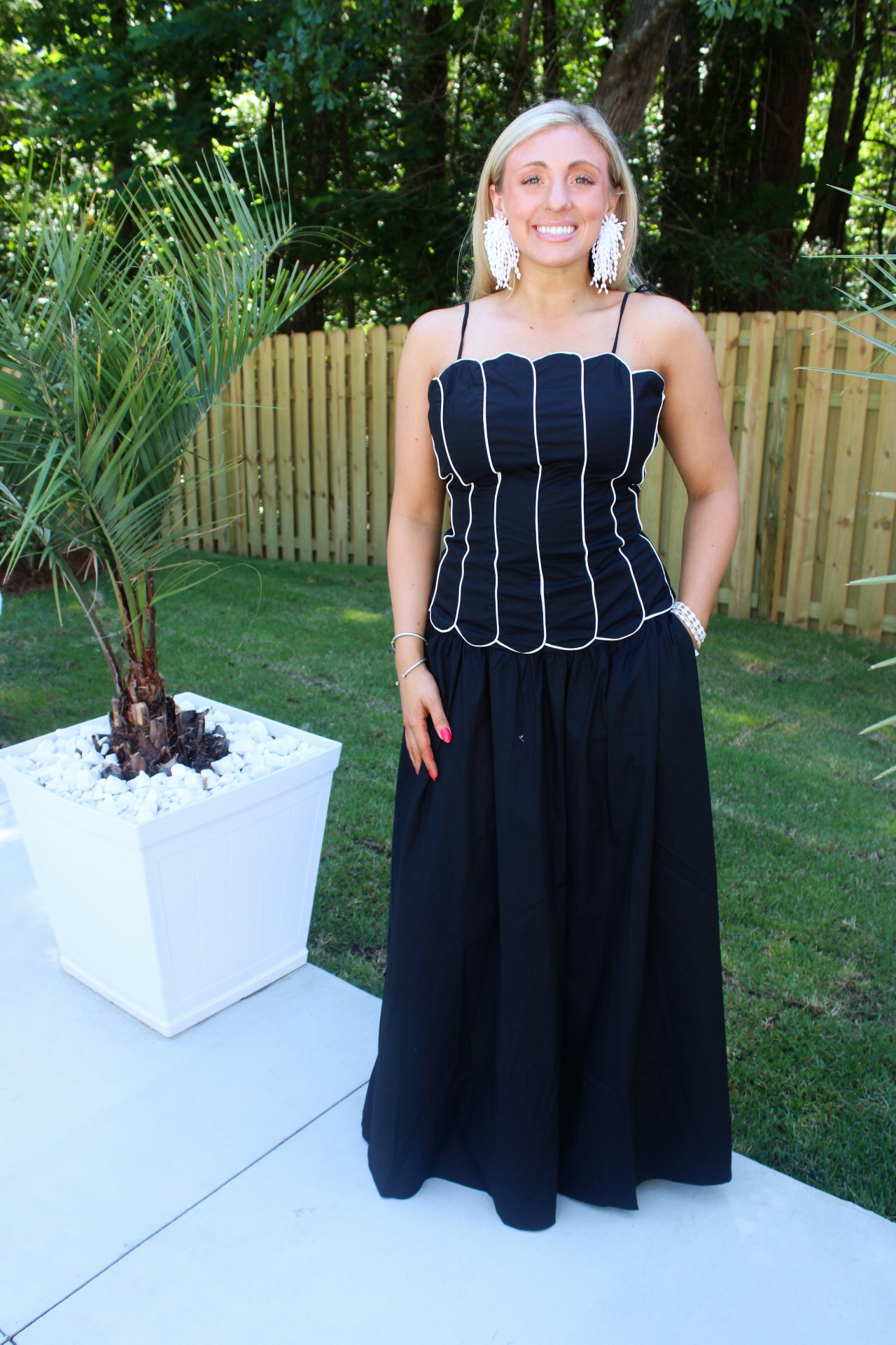 Ava Scalloped Top And Flare Skirt Set