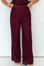 Della Wide‑Leg Lace Pants