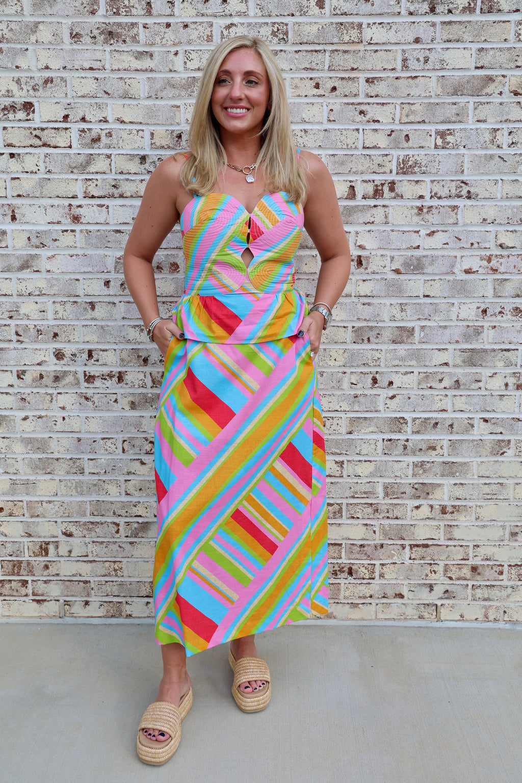 Bianca Printed Top and Maxi Skirt Set