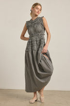 Greta Smocked Gingham Maxi Dress