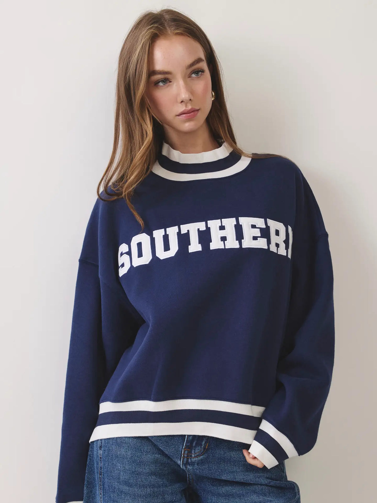 Baylee Southern Varsity Mock Neck Sweatshirt