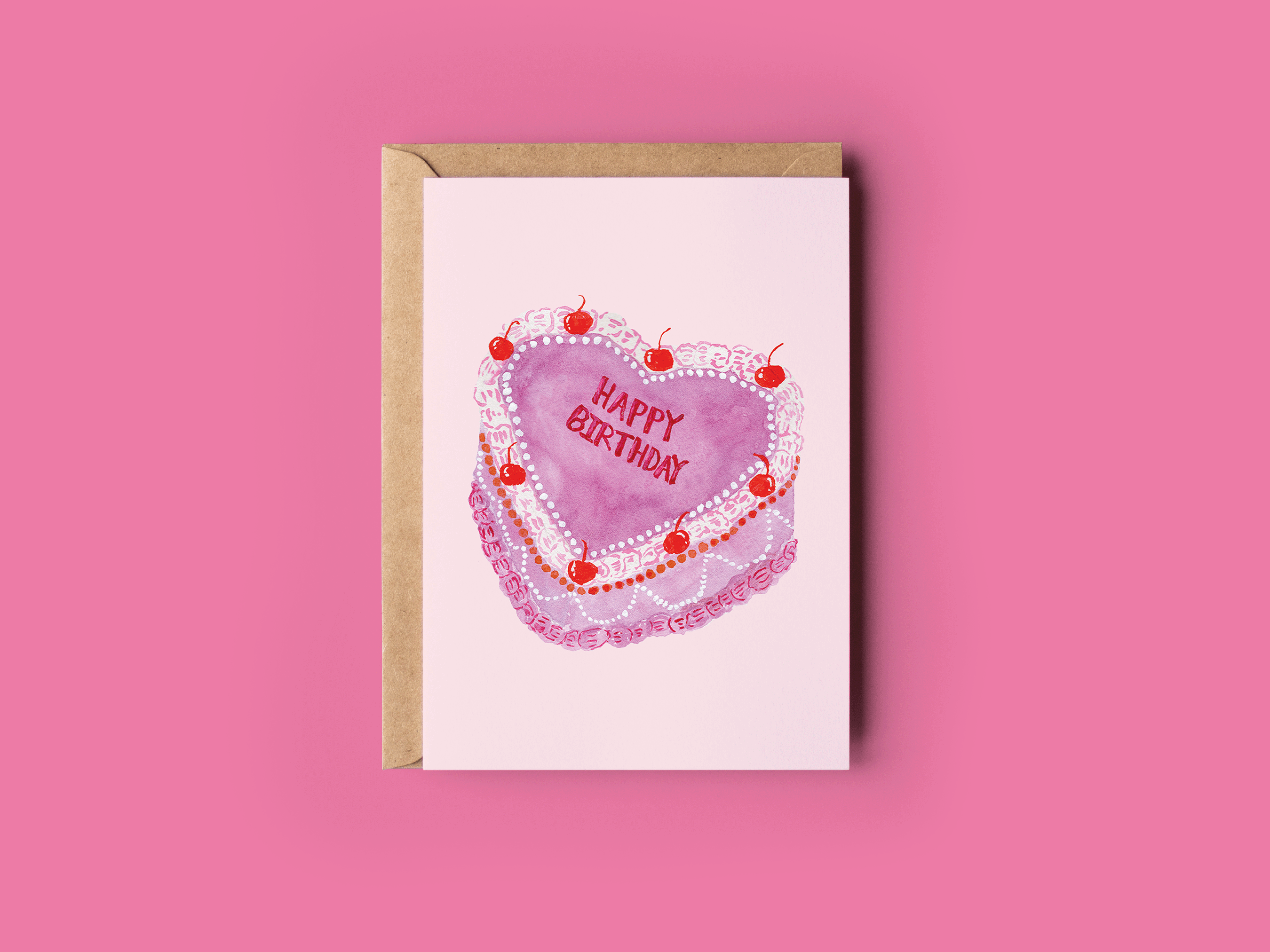 I Heart Birthdays Cake Greeting Card