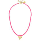 Gold Heart On Beaded Necklace