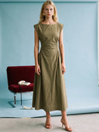 Mabel Ruched Midi Dress