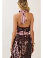 Laney Sequin Contrast Striped Top
