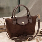 Britney Suede Double Handle Crossbody Bag