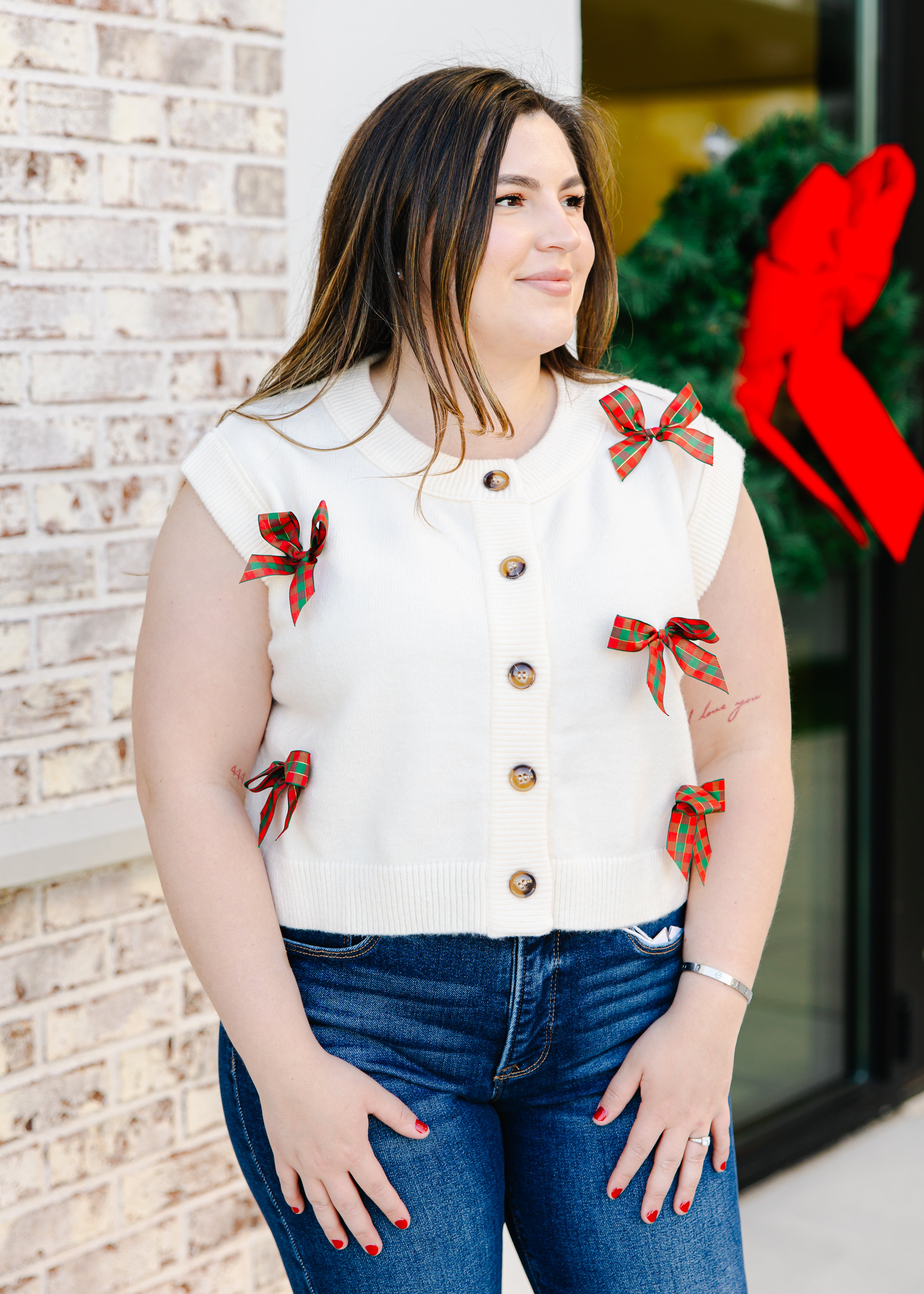 Belle Bow Detail Knit Vest