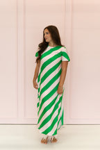 Aveline Striped Dress in Pink