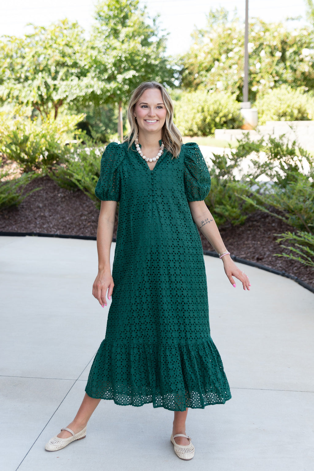 Holland Puff Sleeve Midi Dress