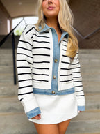 Josephine Striped Button-Down Sweater