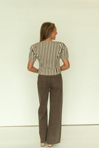 Selina Stripe Puff Sleeve Top