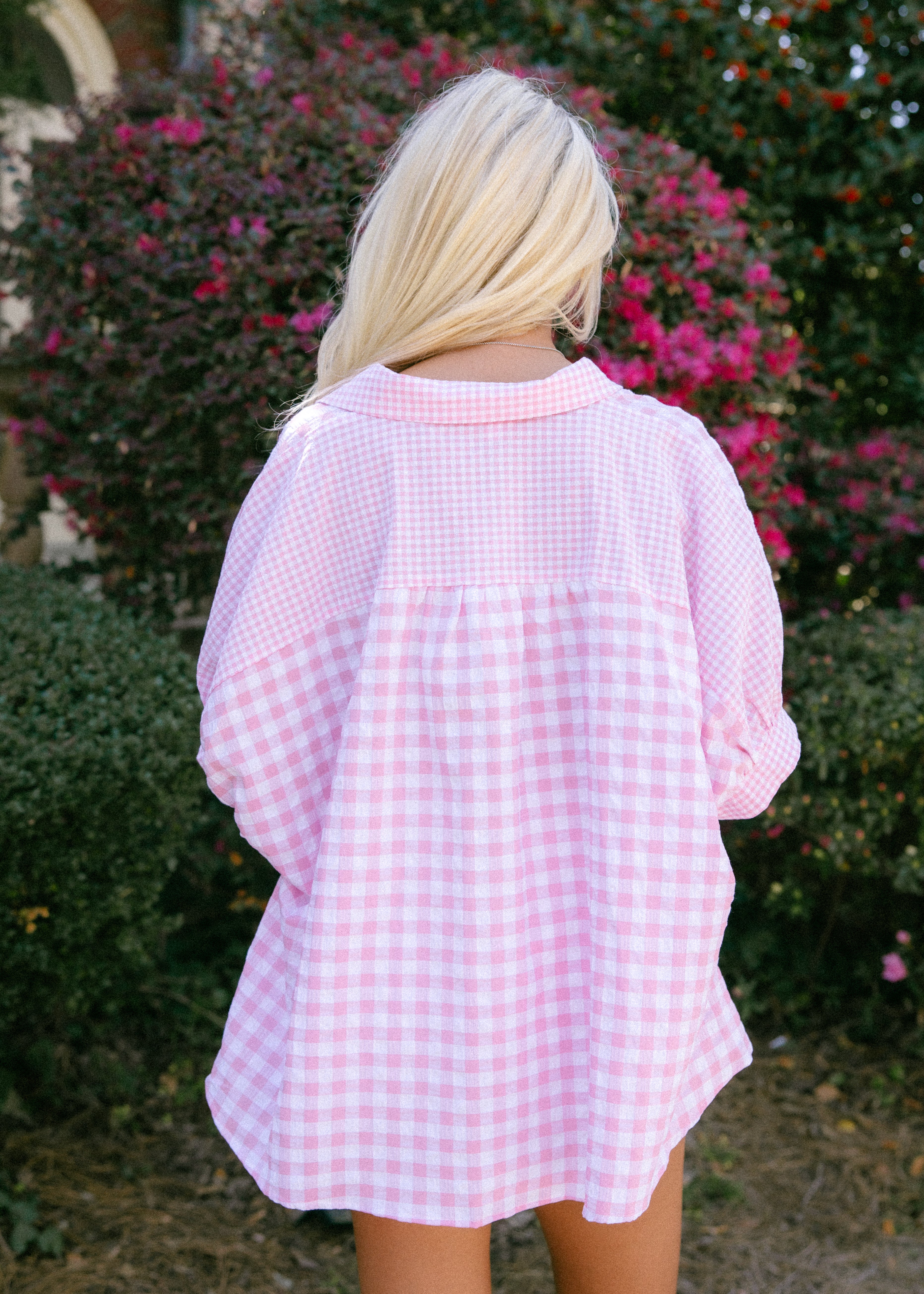 Ryla Gingham Short Sleeve Blouse