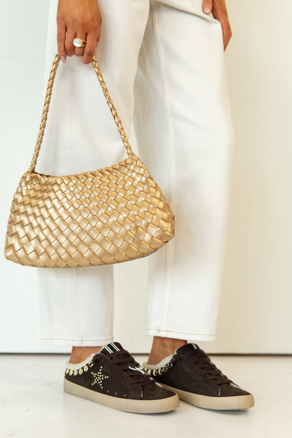 Pippa Studded Shearling Mule Sneaker
