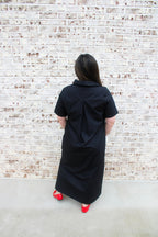 Evelyn Button Front Shirt Midi Dress