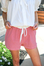 Mid Rise Striped Shorts