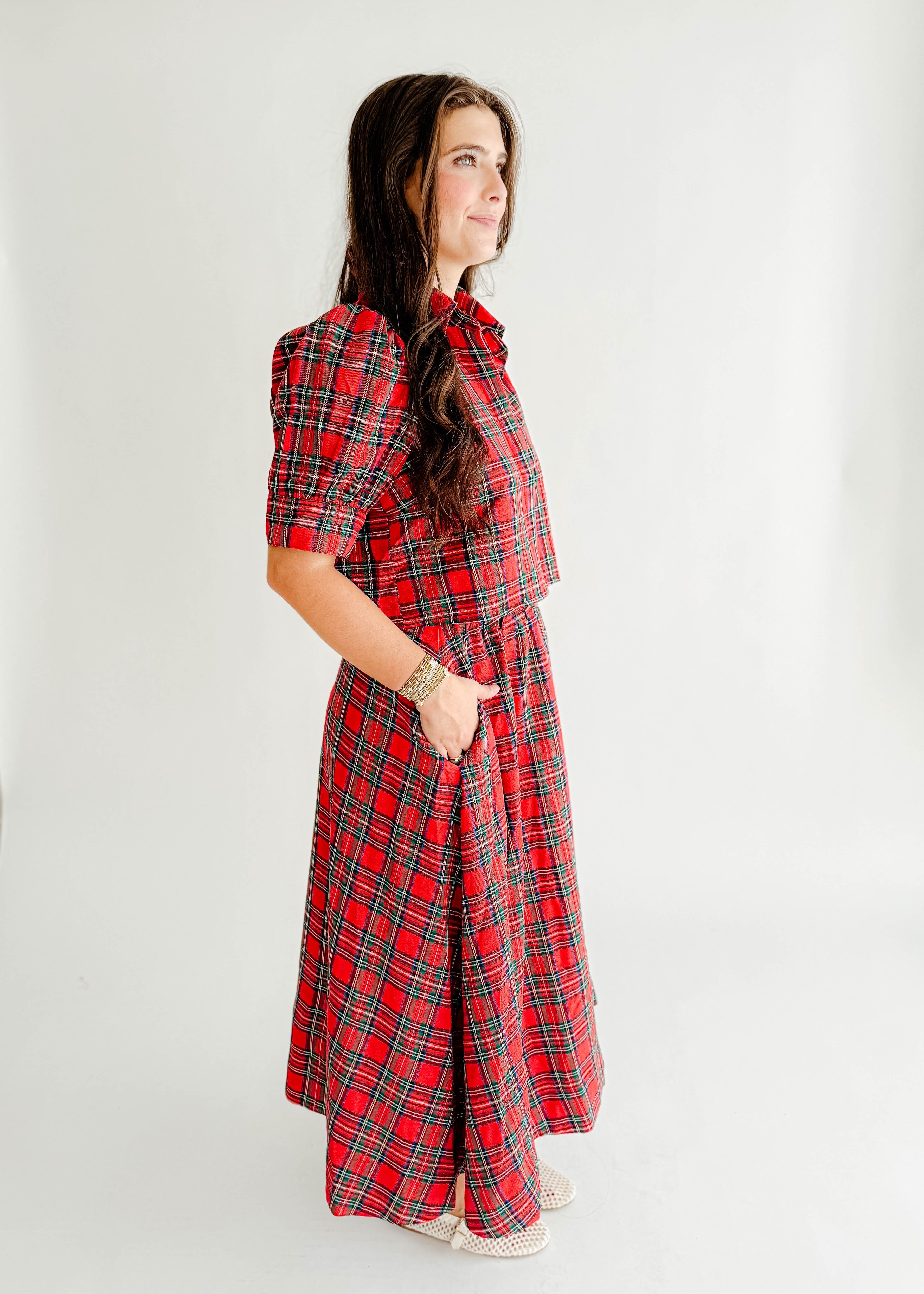 Nadine Plaid Crop Top