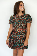 Monroe Floral Belted Mini Dress