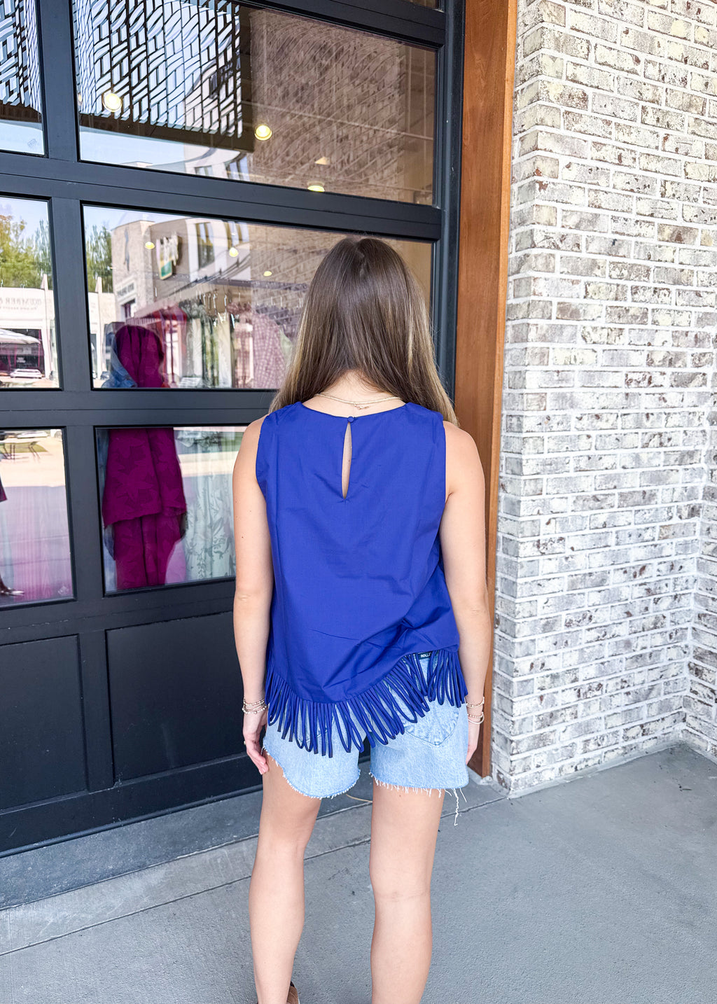 Adison Fringe Hem Sleeveless Top