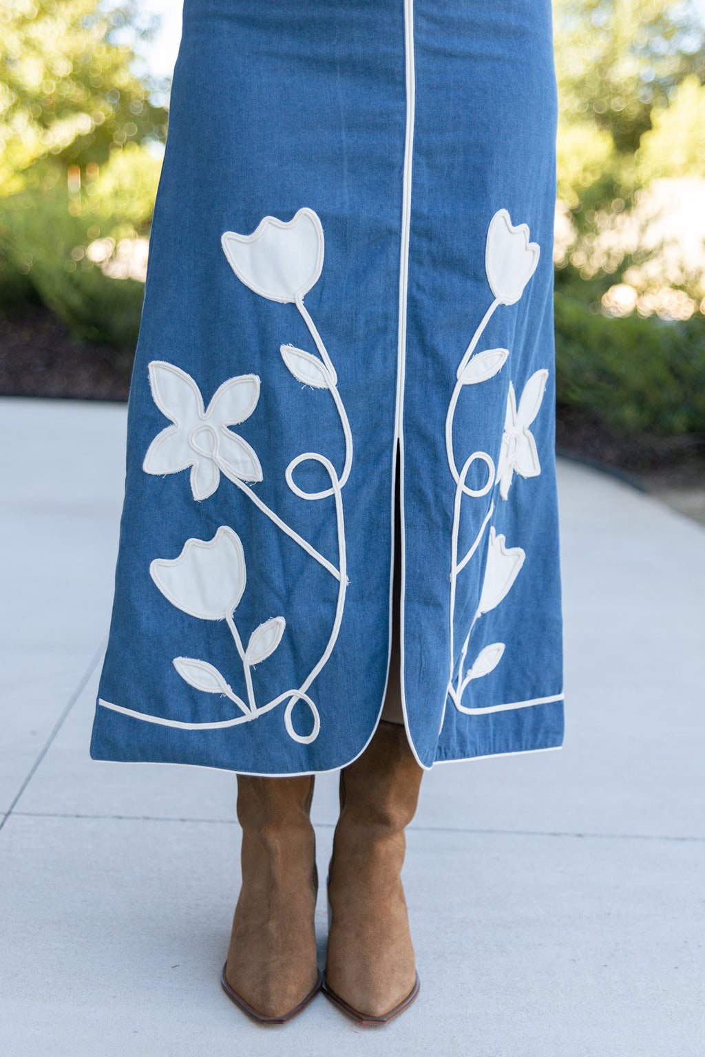 Delilah Denim Petal Midi Dress
