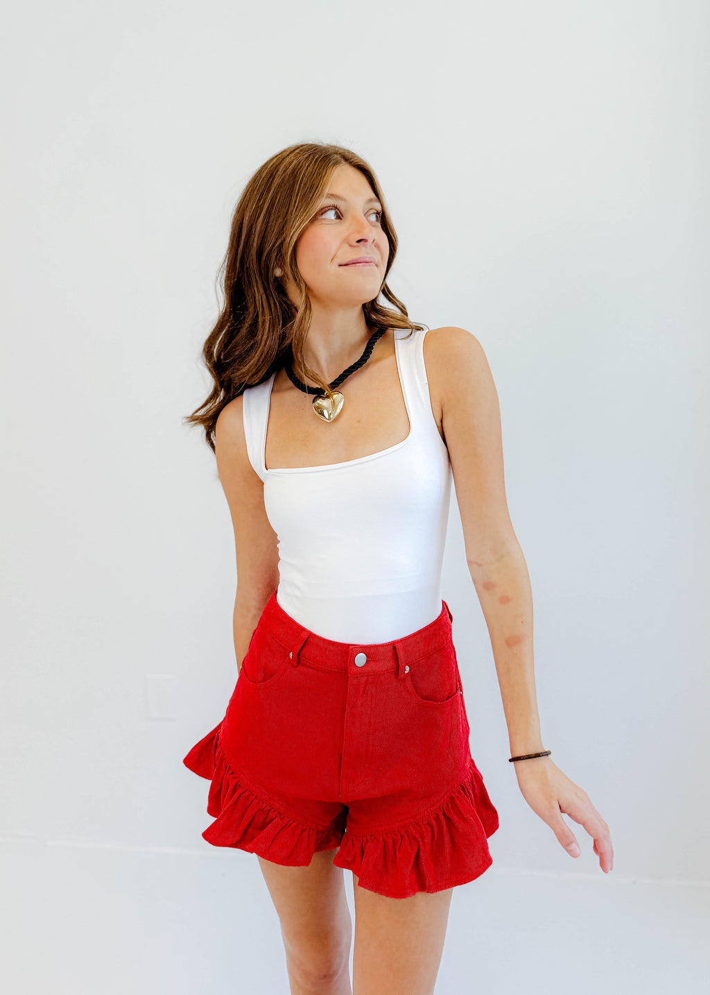 Hazel Ruffle Hem Shorts