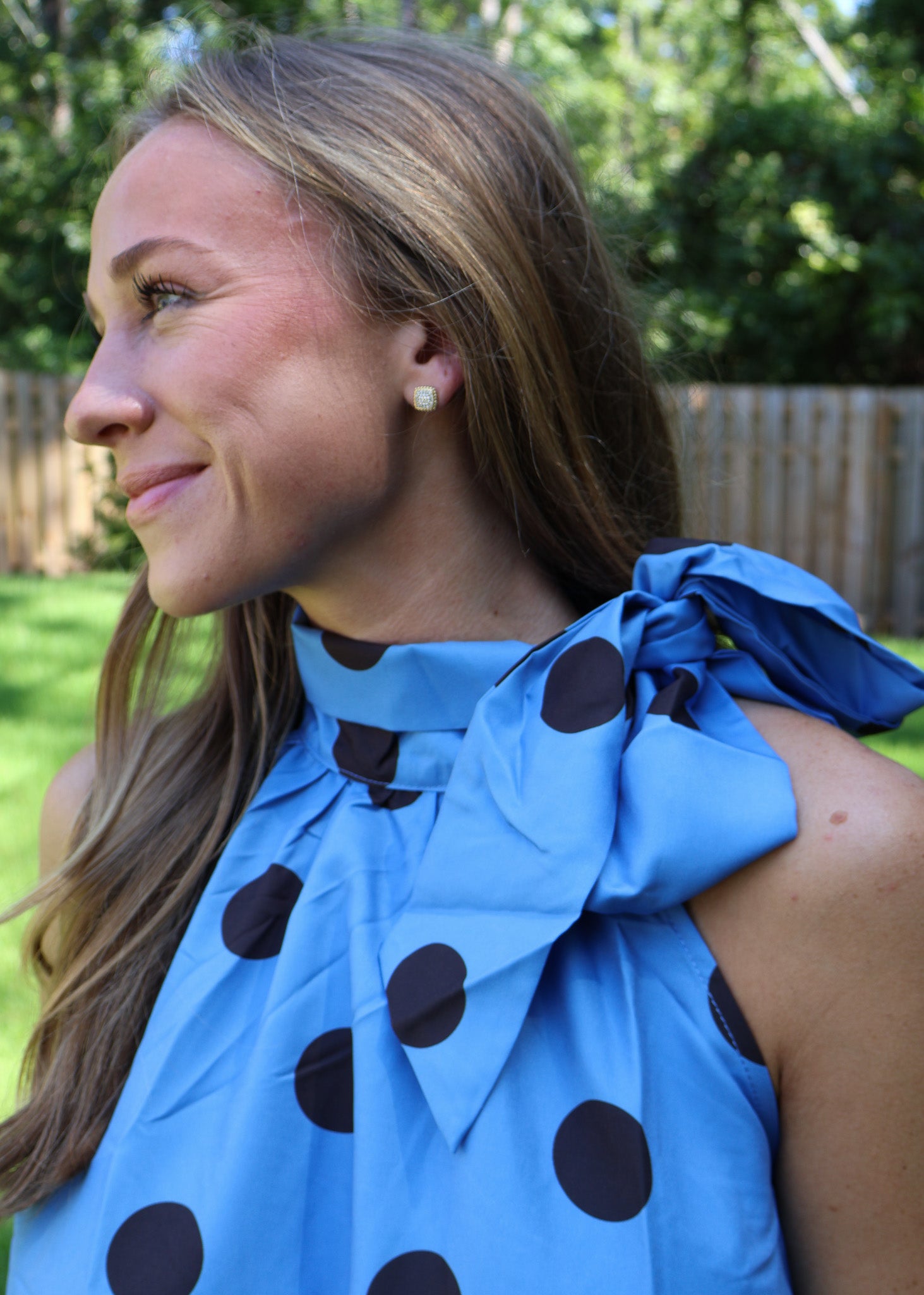 Celine Polka Dot Bow Neck Dress