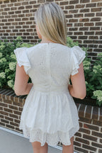 Denisse Smocked Waist Romper Dress
