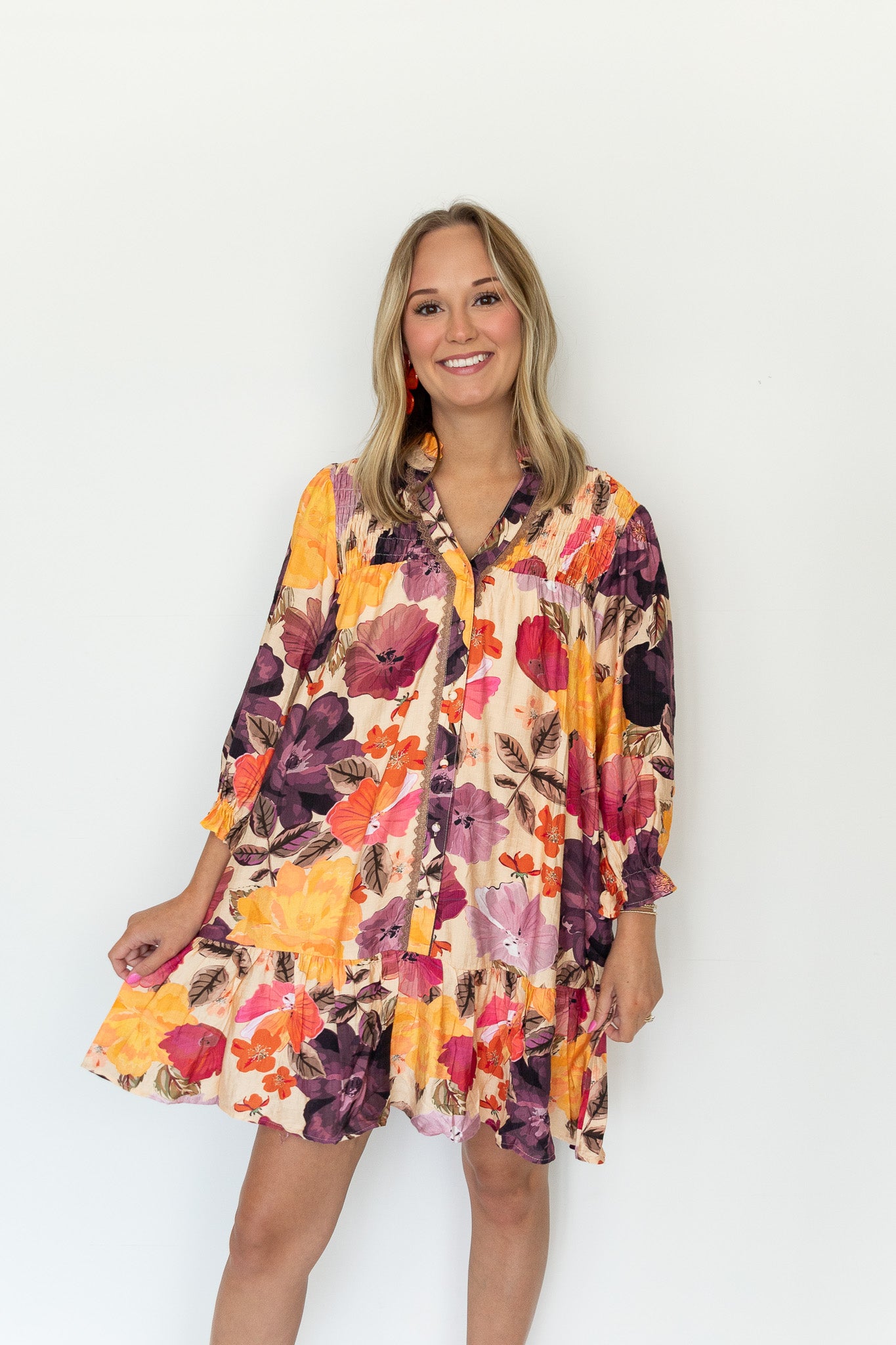 Lesly Floral Smocked Mini Dress