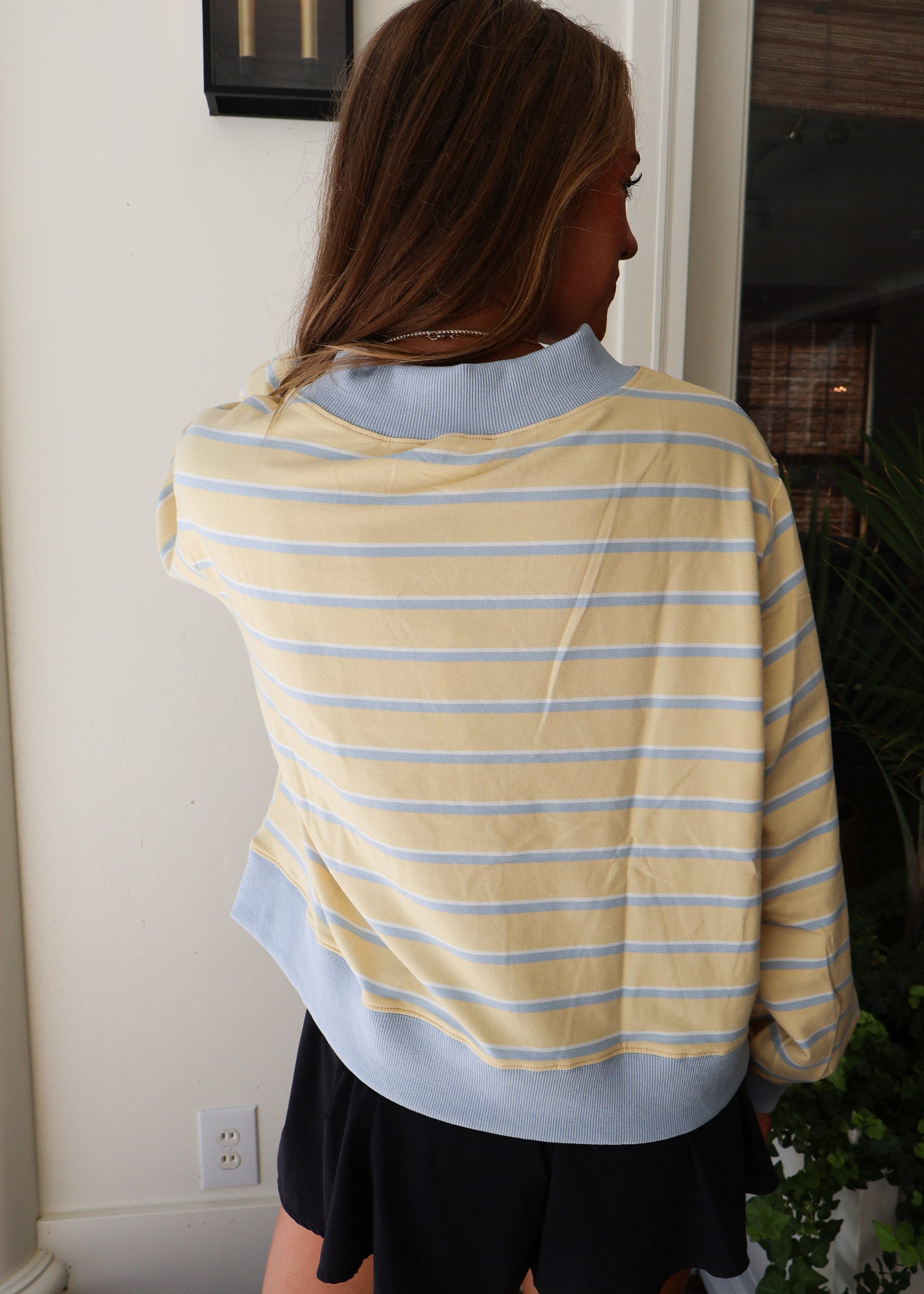 Molly Mockneck Stripe Sweatshirt