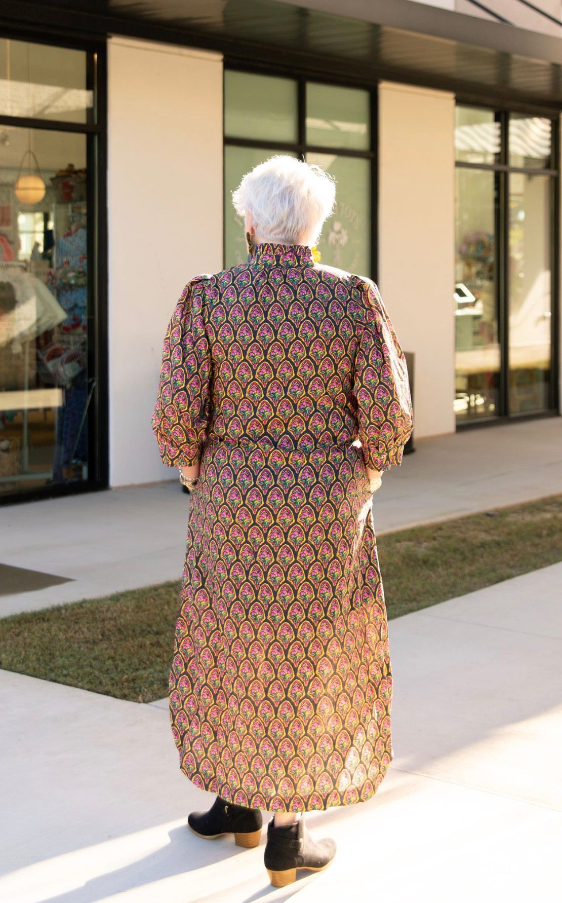 Heritage Floral Block Print Midi Dress