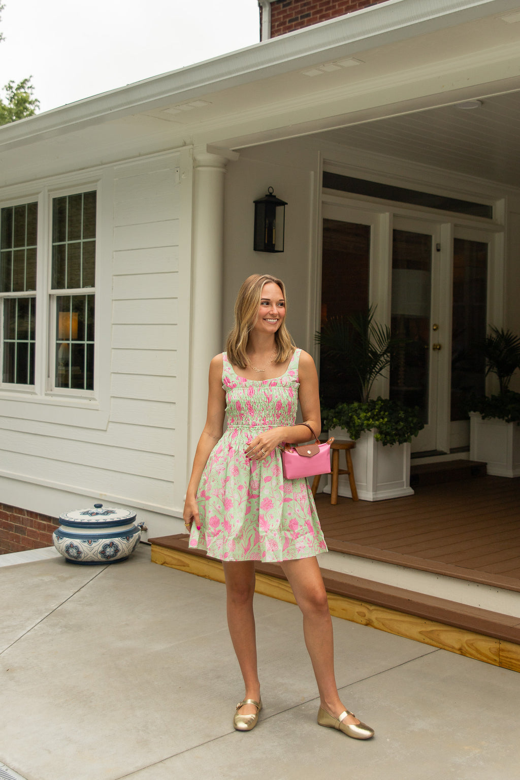 Sylvia Smocked Floral Midi Dress
