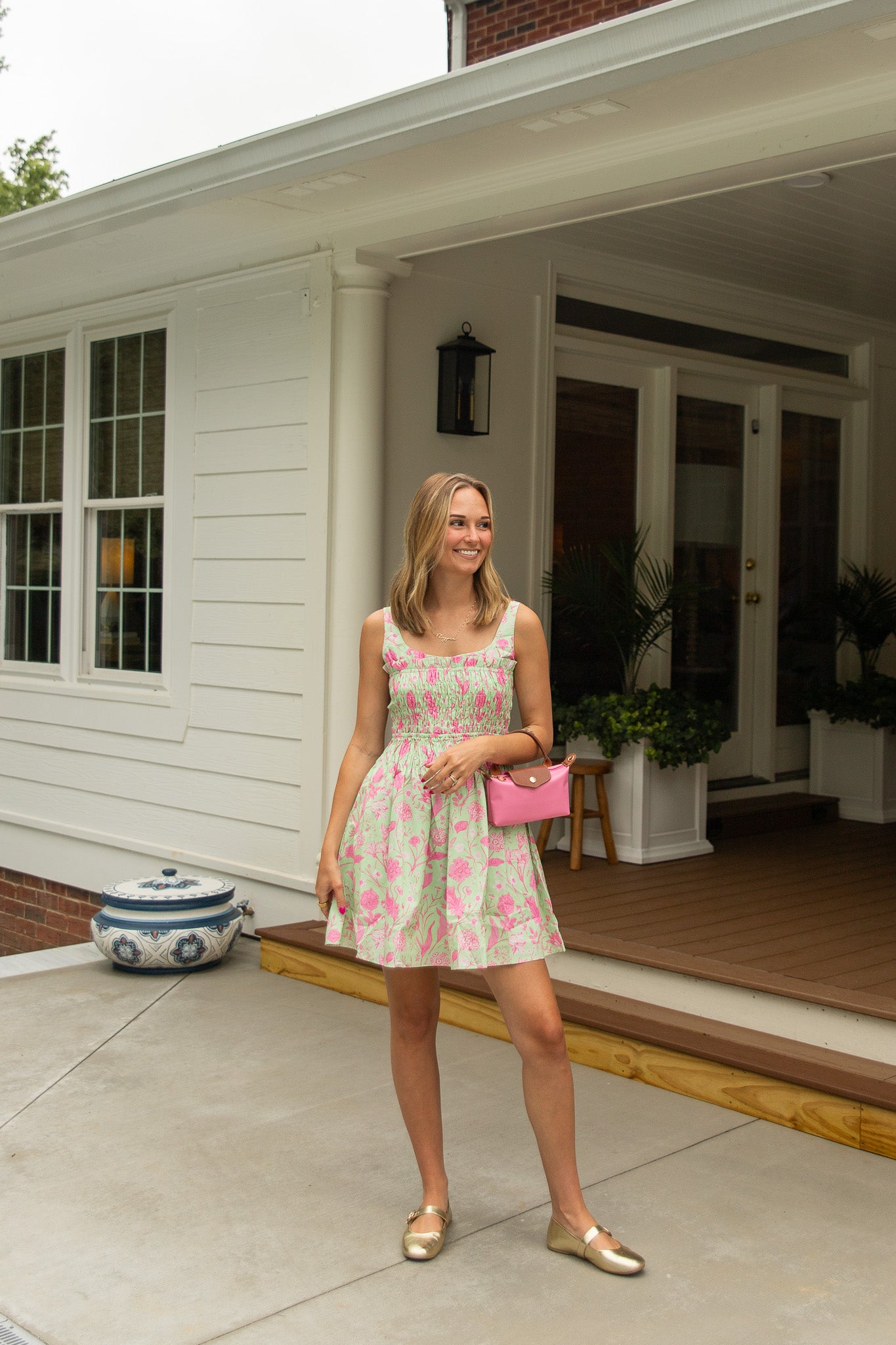 Sylvia Smocked Floral Midi Dress